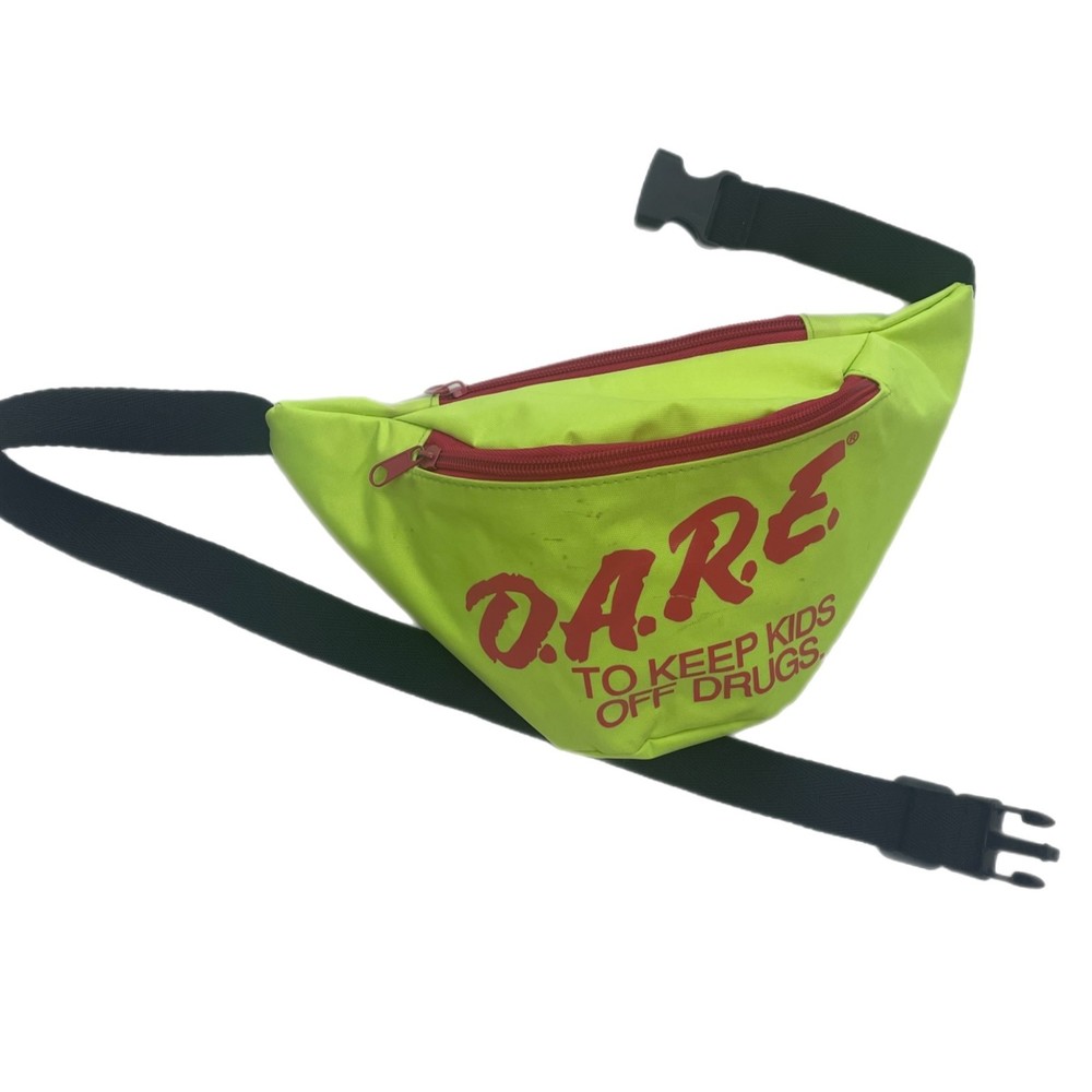 Vintage 90’s D.A.R.E Dare To Keep Kids Off Drugs - Fanny Pack - Neon Yellow Pink